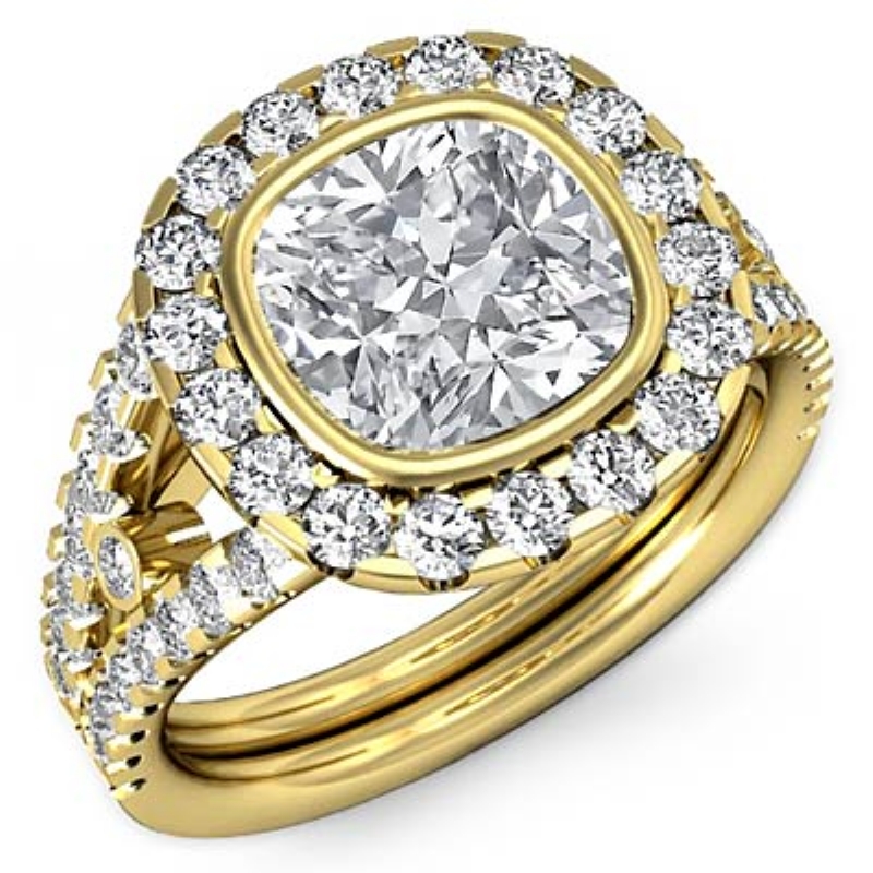 Halo Prong Bezel Setting diamond Hot Deals 18k Gold Yellow
