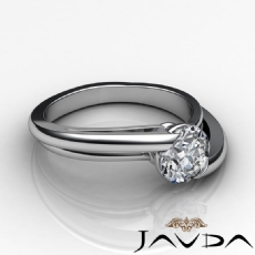 Bezel Set Solitaire diamond Ring 18k Gold White