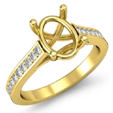 Classic Oval Diamond Engagement Ring Setting 18k Gold Yellow Semi Mount (0.3Ct. tw.)
