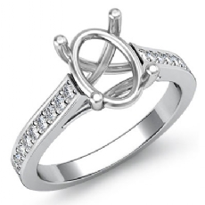 0.30 Ct Classic Oval Diamond Engagement Ring Setting 14K White Gold Semi Mount