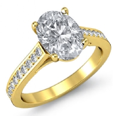 Petite Trellis Sidestone diamond  14k Gold Yellow