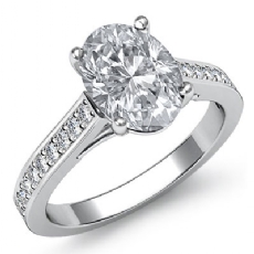 Petite Trellis Sidestone diamond Ring 14k Gold White