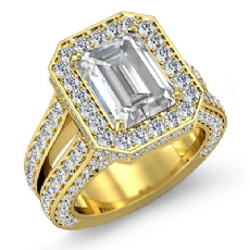 Pave Set Circa Halo Bridge diamond  14k Gold Yellow