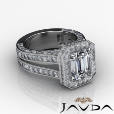 Split Shank Circa Halo Pave diamond Ring 14k Gold White