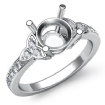 Round Diamond Engagement Ring Three 3 Stone Semi Mount Platinum 950 Setting 0.16Ct - javda.com 