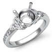 Round Diamond Engagement Ring Three 3 Stone Semi Mount 18k White Gold Setting 0.16Ct - javda.com 