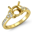 Round Diamond Engagement Ring Three 3 Stone Semi Mount 14k Yellow Gold Setting 0.16Ct - javda.com 