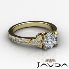 Floral Style Pave 3 Stone diamond Hot Deals 14k Gold Yellow