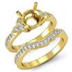 0.6Ct Diamond Engagement Semi Mount Ring Bridal Set 14k Yellow Gold Wedding Band - javda.com 