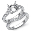 0.6Ct Diamond Engagement Semi Mount Ring Bridal Set 18k White Gold Wedding Band - javda.com 
