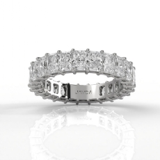 Radiant Lab Grown Diamond Shared Prong Women Wedding Band 14k White Gold 4.40Ctw