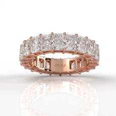 Shared Prong Women's Radiant Lab Grown Diamond Wedding Band 14k Rose Gold  (5.7Ct. tw.)