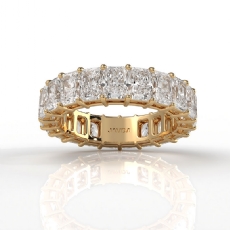 Shared Prong Women's Radiant Lab Grown Diamond Wedding Band 14k Gold Yellow  (5.7Ct. tw.)