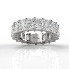 Women Wedding Band Radiant Lab Grown Diamond Shared Prong 14k White Gold 8.35ctw