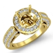 Diamond Engagement Wedding Halo Setting Ring 18k Yellow Gold Round Semi Mount 1Ct - javda.com 