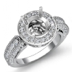 Diamond Engagement Wedding Halo Setting Ring 14k White Gold Round Semi Mount 1Ct - javda.com 