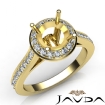 Diamond Vintage Engagement Ring 14k Yellow Gold Halo Setting Semi Mount 0.7Ct - javda.com 