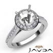 Diamond Vintage Engagement Ring 14k White Gold Halo Setting Semi Mount 0.7Ct - javda.com 