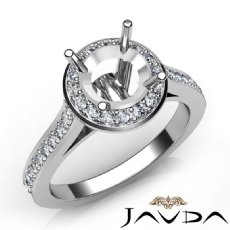 Diamond Vintage Engagement Ring 14k White Gold Halo Setting Semi Mount 0.70Ct