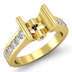 Wedding Diamond Women's Ring Bezel Setting 14k Gold Yellow Round Semi Mount (0.5Ct. tw.)