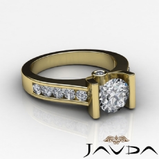 Channel Bezel Accents Set diamond Ring 18k Gold Yellow