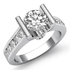 Channel Bezel Accents Set diamond Ring Platinum 950