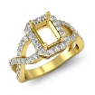 0.67Ct Round Diamond Engagement Semi Mount Ring 14k Yellow Gold Split-Curve Shank - javda.com 