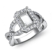 0.67Ct Round Diamond Engagement Semi Mount Ring 18k White Gold Split-Curve Shank - javda.com 