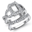 14k White Gold Emerald Diamond Engagement Ring Bridal Sets Pave Setting 1.2Ct - javda.com 