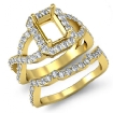 14k Yellow Gold Emerald Diamond Engagement Ring Bridal Sets Pave Setting 1.2Ct - javda.com 