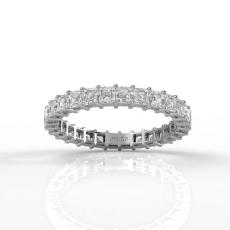 Asscher Lab Grown Diamond Shared Prong Women Wedding Band 14k White Gold 1.85Ctw