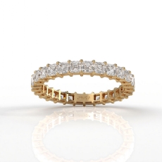 Asscher Lab Grown Diamond Shared Prong Women Wedding Band 14k Gold Yellow  (1.85Ct. tw.)