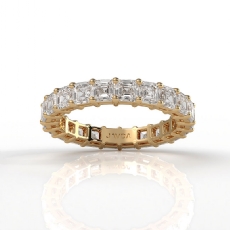 Asscher Shared Prong Lab Grown Diamond Women Wedding Band 14k Gold Yellow  (3.4Ct. tw.)