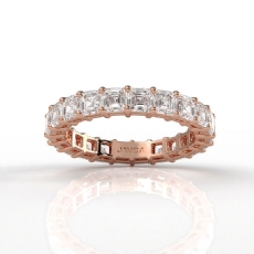 Asscher Shared Prong Lab Grown Diamond Women Wedding Band 14k Rose Gold  (3.4Ct. tw.)