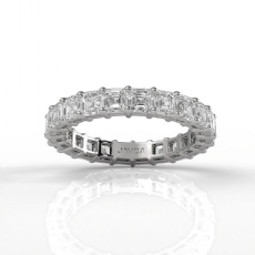 Asscher Shared Prong Lab Grown Diamond Women Wedding Band 14k White Gold 3.4Ctw