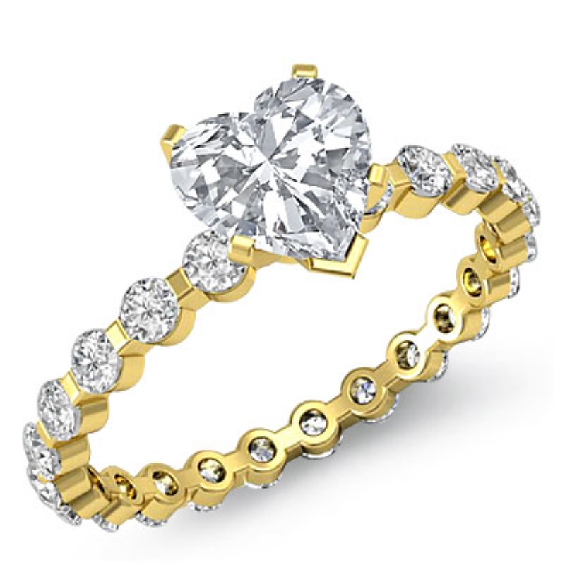 Bar Setting Eternity diamond Ring 14k Gold Yellow