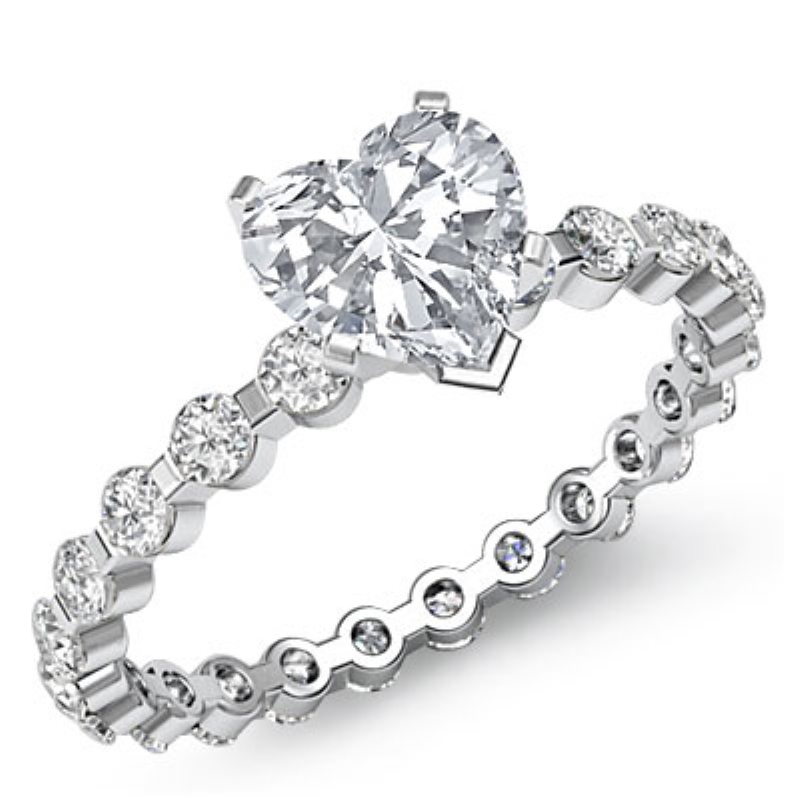 Bar Setting Eternity diamond Ring 14k Gold White