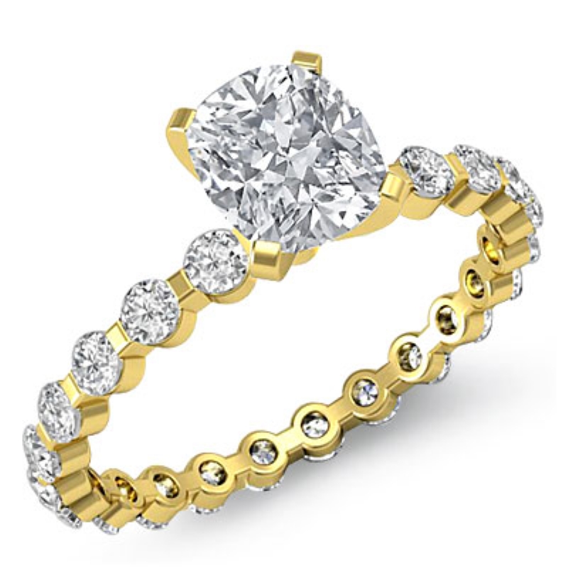 Bar Setting Eternity diamond Ring 14k Gold Yellow