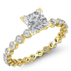 Bar Setting Eternity diamond Ring 14k Gold Yellow