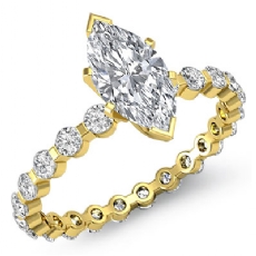 Bar Setting Eternity diamond Ring 14k Gold Yellow