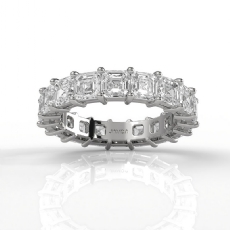 Asscher Lab Grown Diamond Women's Eternity Wedding Band 14k White Gold 7.4 Ctw