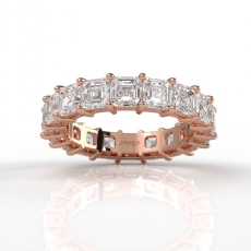 Women's Wedding Band Asscher Shared Prong Lab Grown Diamond 14k Rose Gold  (5.3Ct. tw.)