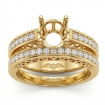 0.61Ct Round Diamond Engagement Ring Bridal Setting 18k Yellow Gold Wedding Band - javda.com 