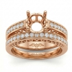 0.61Ct Round Diamond Engagement Ring Bridal Setting 18k Rose Gold Wedding Band - javda.com 