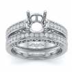 0.61Ct Round Diamond Engagement Ring Bridal Setting 14k White Gold Wedding Band - javda.com 