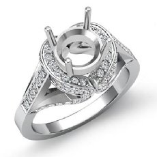1.2 Ct Diamond Solitaire Engagement Semi Mount Ring 14k White Gold Halo Setting