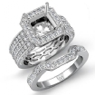 2Ct 3 Row Diamond Engagement Ring Bridal Setting Platinum 950 Semi Mount - javda.com 