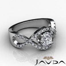 Cross Shank Prong Setting diamond Ring 14k Gold White