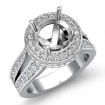 Diamond Engagement Semi Mount Ring Platinum 950 Halo Setting Split Shank 1.3Ct - javda.com 