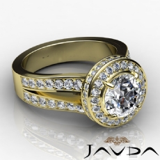 Circa Halo Split-Shank Pave diamond Ring 18k Gold Yellow